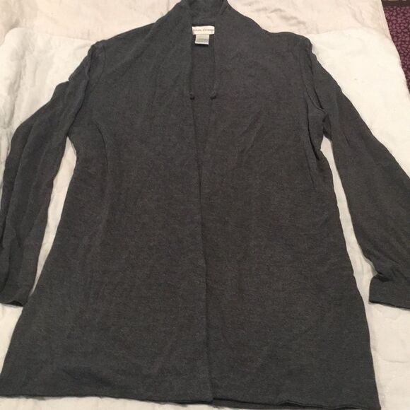 Casual Corner Dark gray one button cover up size Medium - Picture 1 of 5